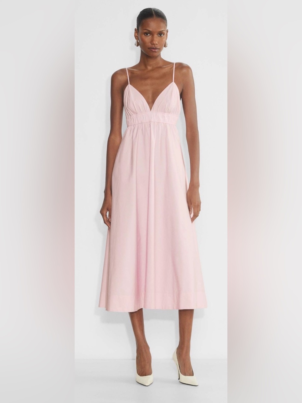 NWT Aritzia Wilfred Encourage Poplin Maxi Dress – Villa Pink - Size XS